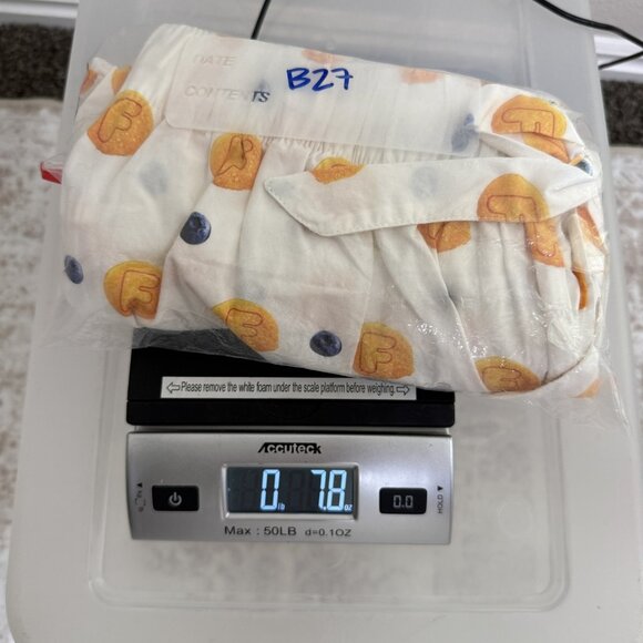 Flan Shorts Men XL White Blueberry Pancake Print Cotton Drawstring Pocket Brunch - Picture 15 of 15